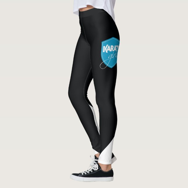 Karateflickor - damaskersvart leggings (Vänster)