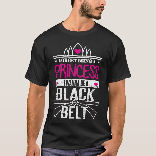Karateflickor glömmer Princess Vara ett svart T Shirt (Framsida)