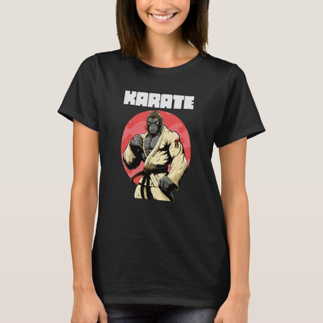 Karateka Karate Gorilla  1 T Shirt (Framsida)