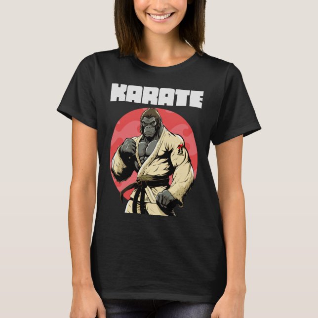 Karateka Karate Gorilla 1 T Shirt (Framsida)