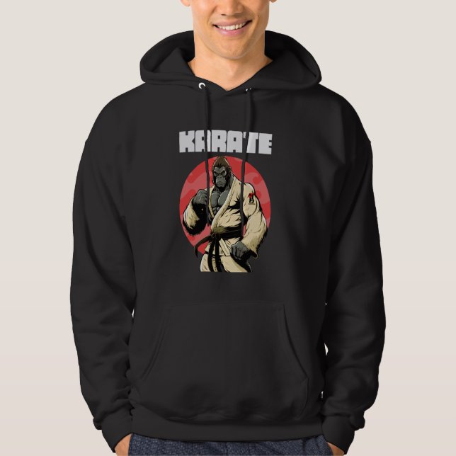 Karateka Karate Gorilla Hoodie (Framsida)