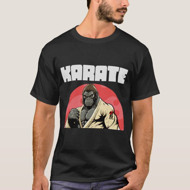 Karateka Karate Gorilla T Shirt (Framsida)