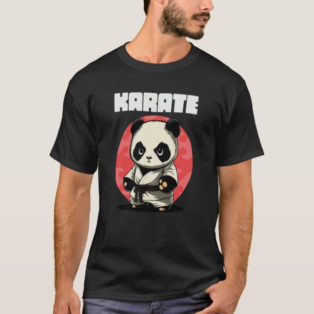 Karateka Karate Panda T Shirt (Framsida)