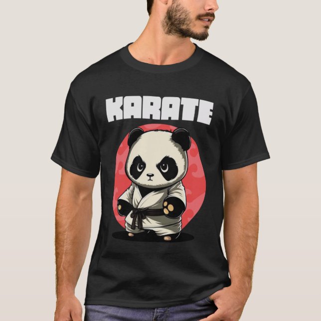 Karateka Karate Panda T Shirt (Framsida)