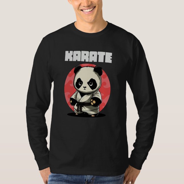 Karateka Karate Panda T Shirt (Framsida)