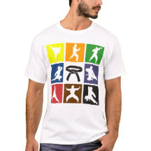 Karateka Silhouettes in Pop Art Karate Bälte Färg