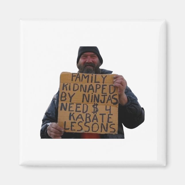 Karatelektioner T Shirt  Magnet (Framsidan)