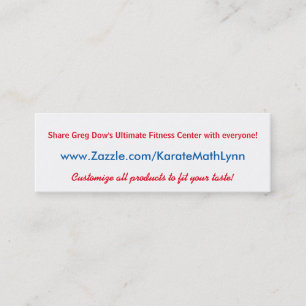 KarateMathLynn Zazzle visitkort
