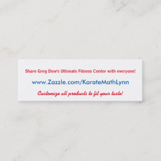 KarateMathLynn Zazzle visitkort