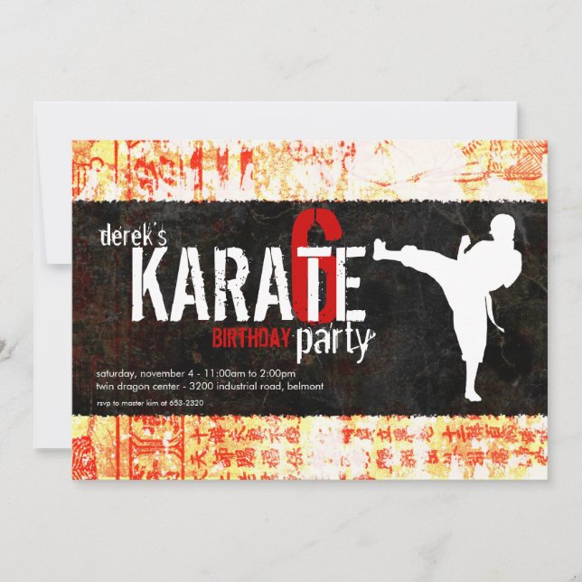 Karatepartyinbjudan Inbjudningar (Framsida)