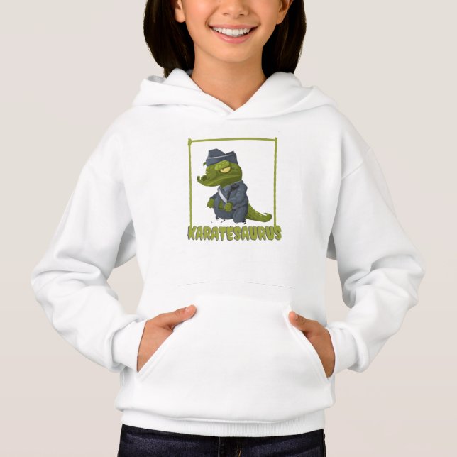 Karatesaurus Karate Dinosaur T Shirt (Framsida)