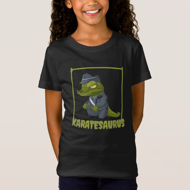Karatesaurus Karate Trex Funny Dinosaur Martial Ar T Shirt (Framsida)