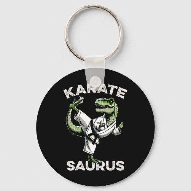 Karatesaurus T-Rex Karate Dino Rolig Dinosaurie Ka Nyckelring (Framsida)