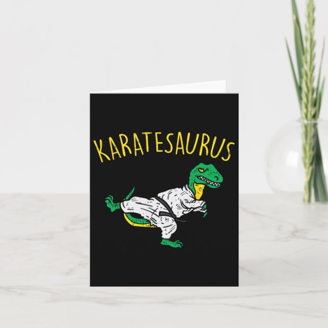 Karatesaurus Trex Karate Funny Dinosaur Martial Ar Kort (Framsida)
