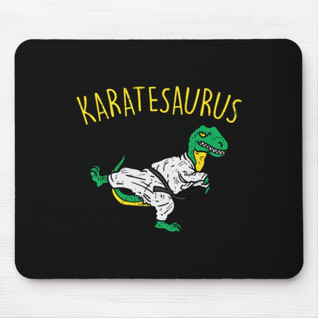 Karatesaurus Trex Karate Rolig Dinosaur Kampsport Musmatta (Framsidan)