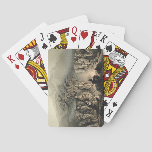 Karavan av armeniska handelsdjur, transkaukasien,  casinokort (Baksidan)