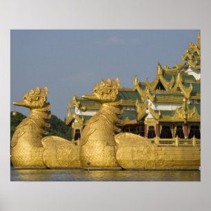 Karaweik Hall är ett landmärke i Yangon, beläget Poster