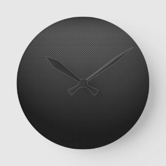 KARBON BLACK GRÅTT DOTS MÖRK MÖNSTER RUND KLOCKA