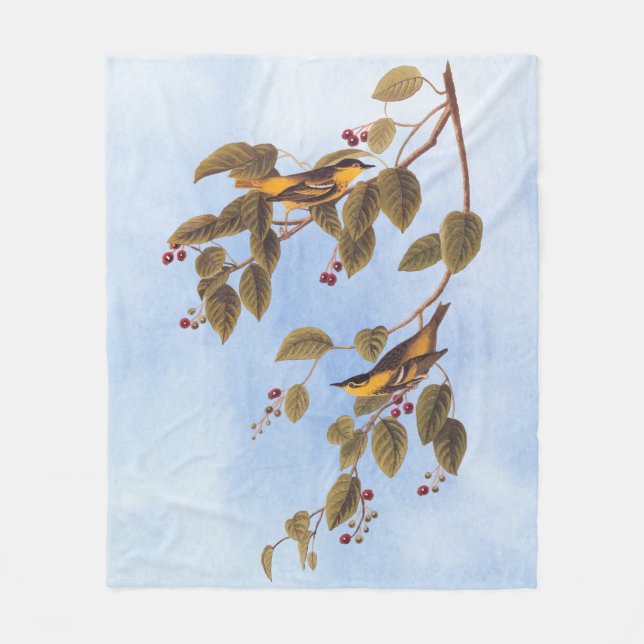 Karbonad Warbler Audubon Bird Fleecefilt (Framsidan)