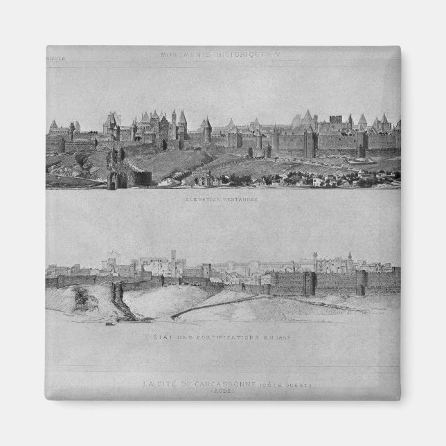 Karcassonne från västern magnet (Framsidan)