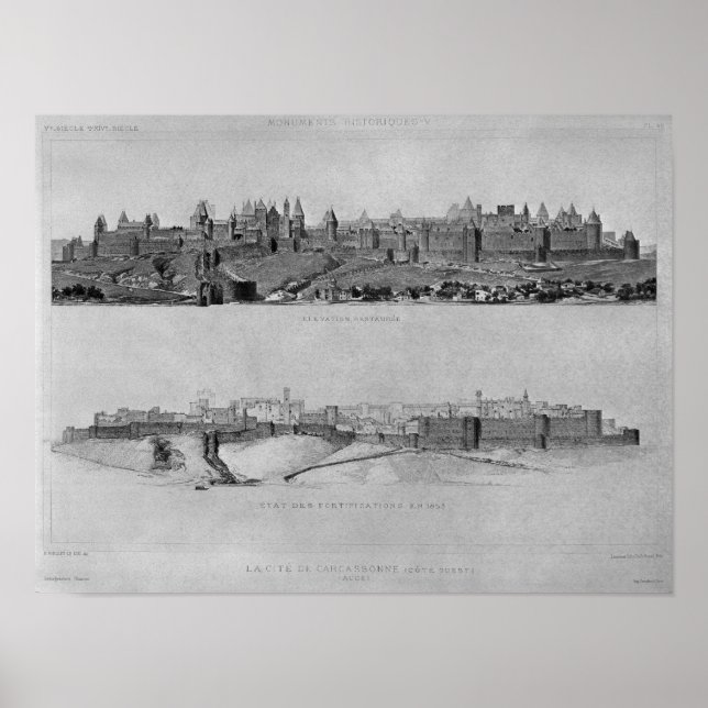 Karcassonne från västern poster (Framsidan)