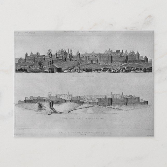 Karcassonne från västern vykort (Framsida)