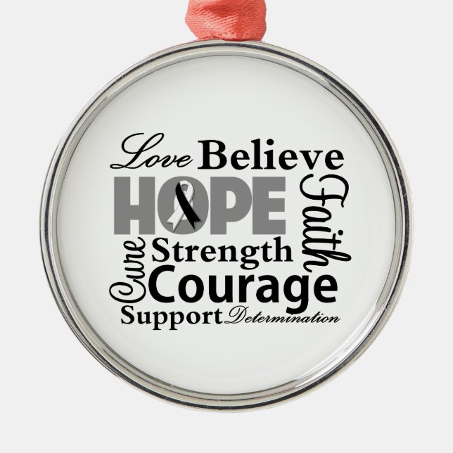 Karcinoid Cancer Collage of Hope Julgransprydnad Metall (Framsidan)