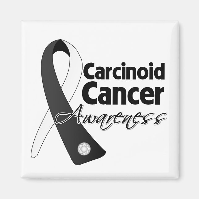 Karcinoidcancermedvetenhet Ribbon Magnet (Framsidan)