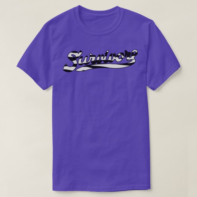 Karcinoidcancermedvetenhet Survivor Zebra Ribbon G T Shirt (Design framsida)