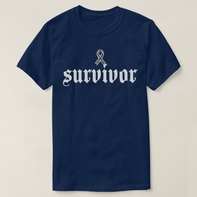Karcinoidcancermedvetenhet Survivor Zebra Ribbon G T Shirt (Design framsida)