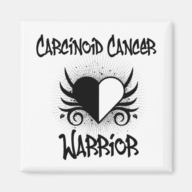 Karcinoider Cancer WARRIOR Heart Tattoo Magnet (Framsidan)