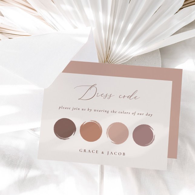 Kard för färgpalett med rosa, mauve och bronsrosor OSA kort (Blush Pink, Mauve & Bronze Rose Color Palette Card)