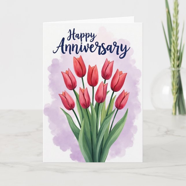 Kard för röda blommor kort (Framsida)
