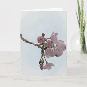 Kard med akvarell Körsbärsblomster Kort