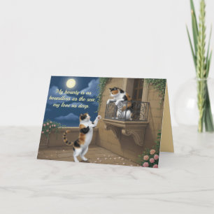 Kard till Alla Hjärtans Dag med Calico-Katt Helgkort