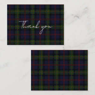 Kardad Tartan Clan Malcolm Rustik Tack Anteckningskort
