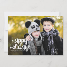 Kardad typografi Stor foto Holiday Platt kort