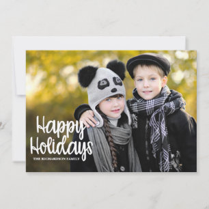 Kardad typografi Stor foto Holiday Platt kort