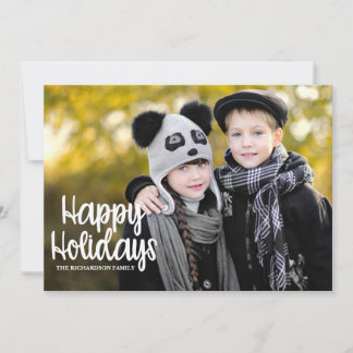 Kardad typografi Stor foto Holiday Platt kort