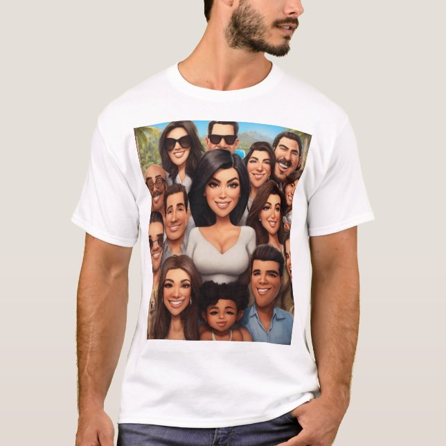 Kardashian Tecknad Couture T Shirt (Framsida)