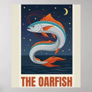 Kardborrfisken Tarotkort Halvmåne Celestial Sta Poster