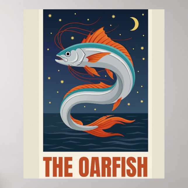 Kardborrfisken Tarotkort Halvmåne Celestial Sta Poster (Framsidan)