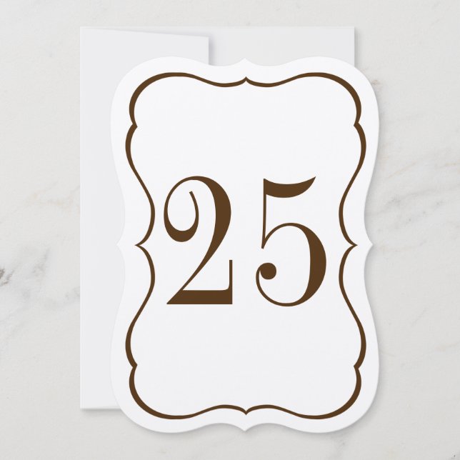 Kardborrnummer på bordet inbjudningar (Framsida)