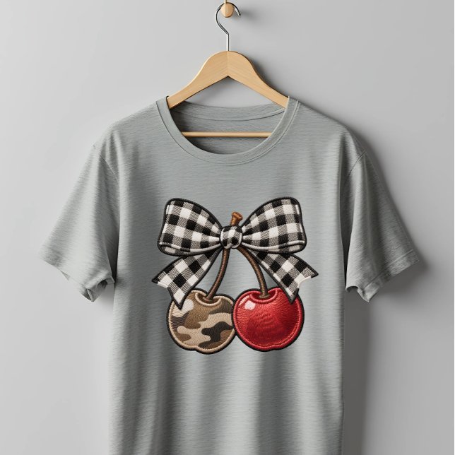 Kardborrskamouflage & Rutig Falsbroderi T Shirt (Skapare uppladdad)