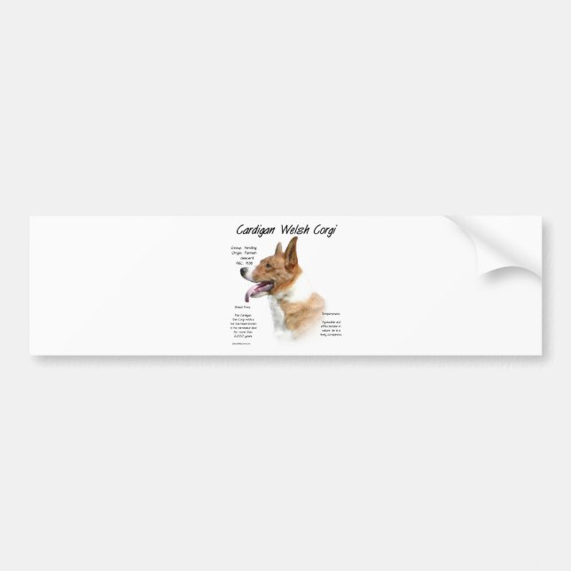 Kardigan Welsh Corgi Historik Design Bildekal (Framsidan)