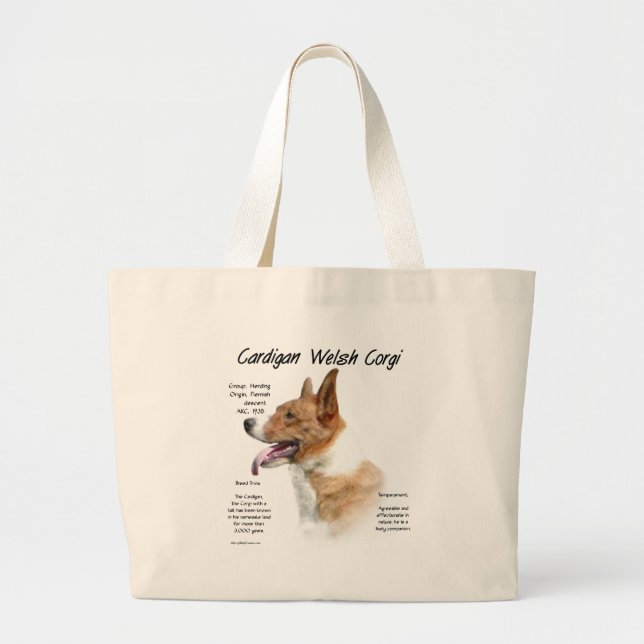 Kardigan Welsh Corgi Historik Design Jumbo Tygkasse (Framsidan)