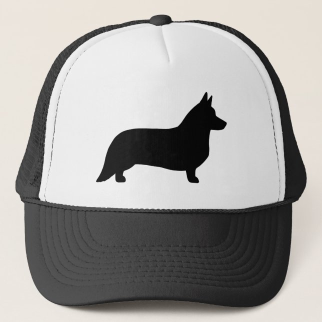 Kardigan Welsh Corgi Silhuett Truckerkeps (Framsida)