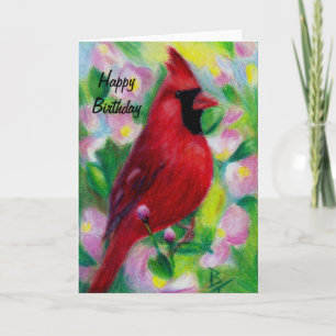Kardinal aceo Birthday Card Kort