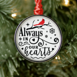 Kardinal/Alltid i våra hjärtan Julgransprydnad Metall