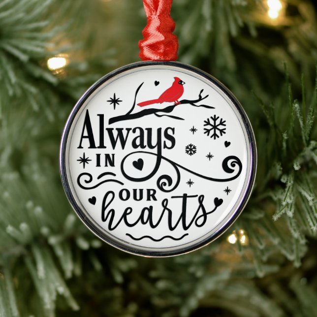 Kardinal/Alltid i våra hjärtan Julgransprydnad Metall (Träd)